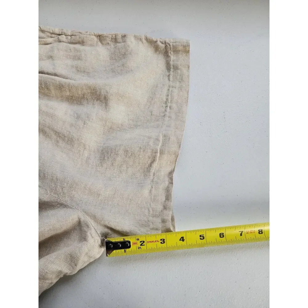 & Other Stories Shorts Womens EUR 34 Beige Linen Pleated Chino High Rise - Picture 7 of 16